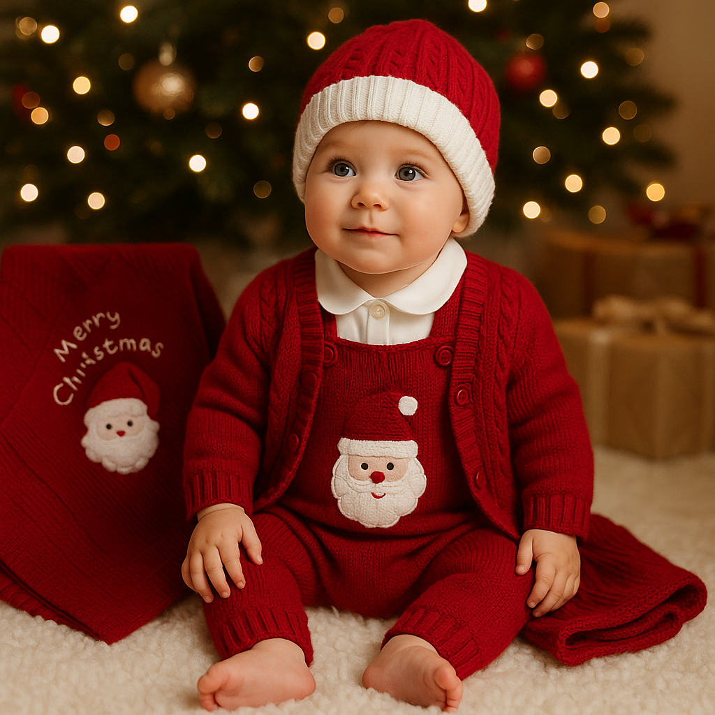 Merry Christmas – 5-teiliges Strick-Set von Nipperland (Rot)