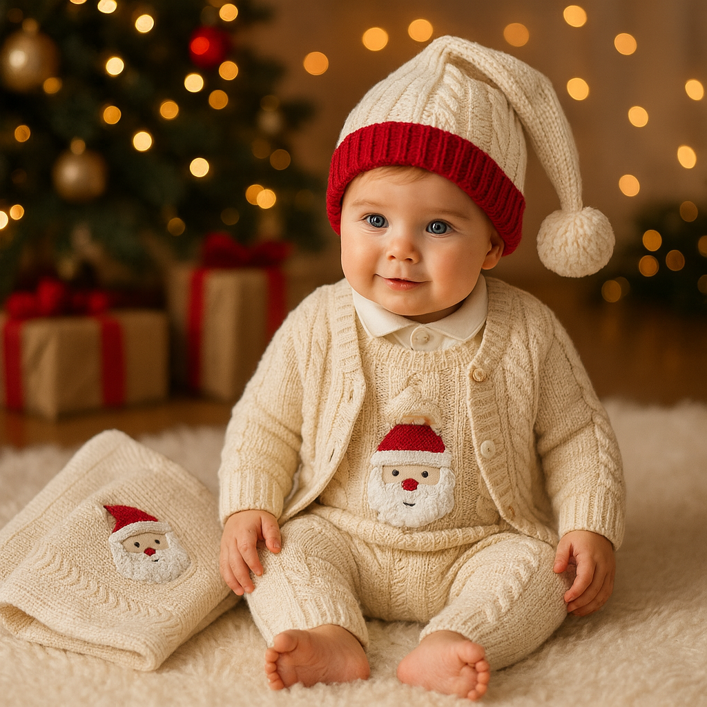 Merry Christmas – 5-teiliges Strick-Set von Nipperland (Creme)