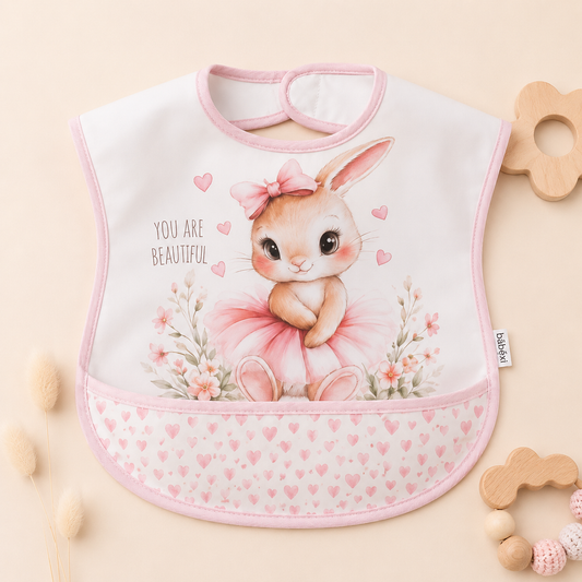 Baby Lätzchen Hase Rosa