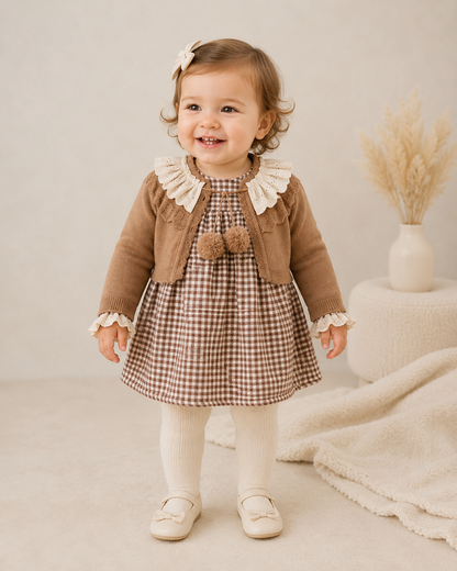 Kleid Braun Karomuster