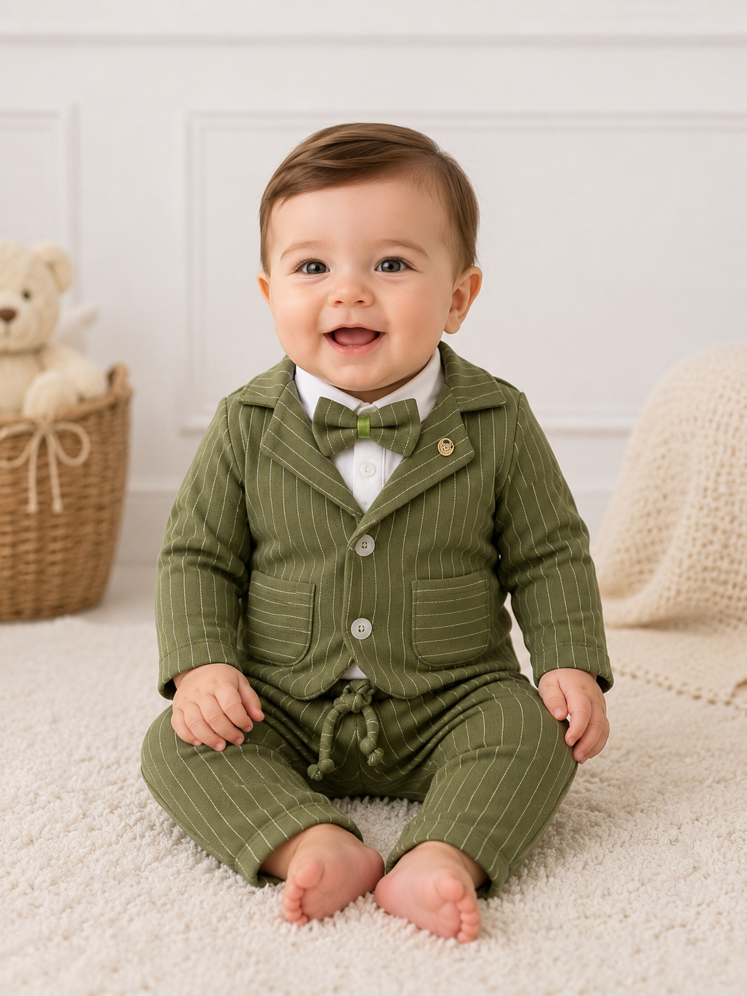 Baby Anzug Set Nadelstreifen