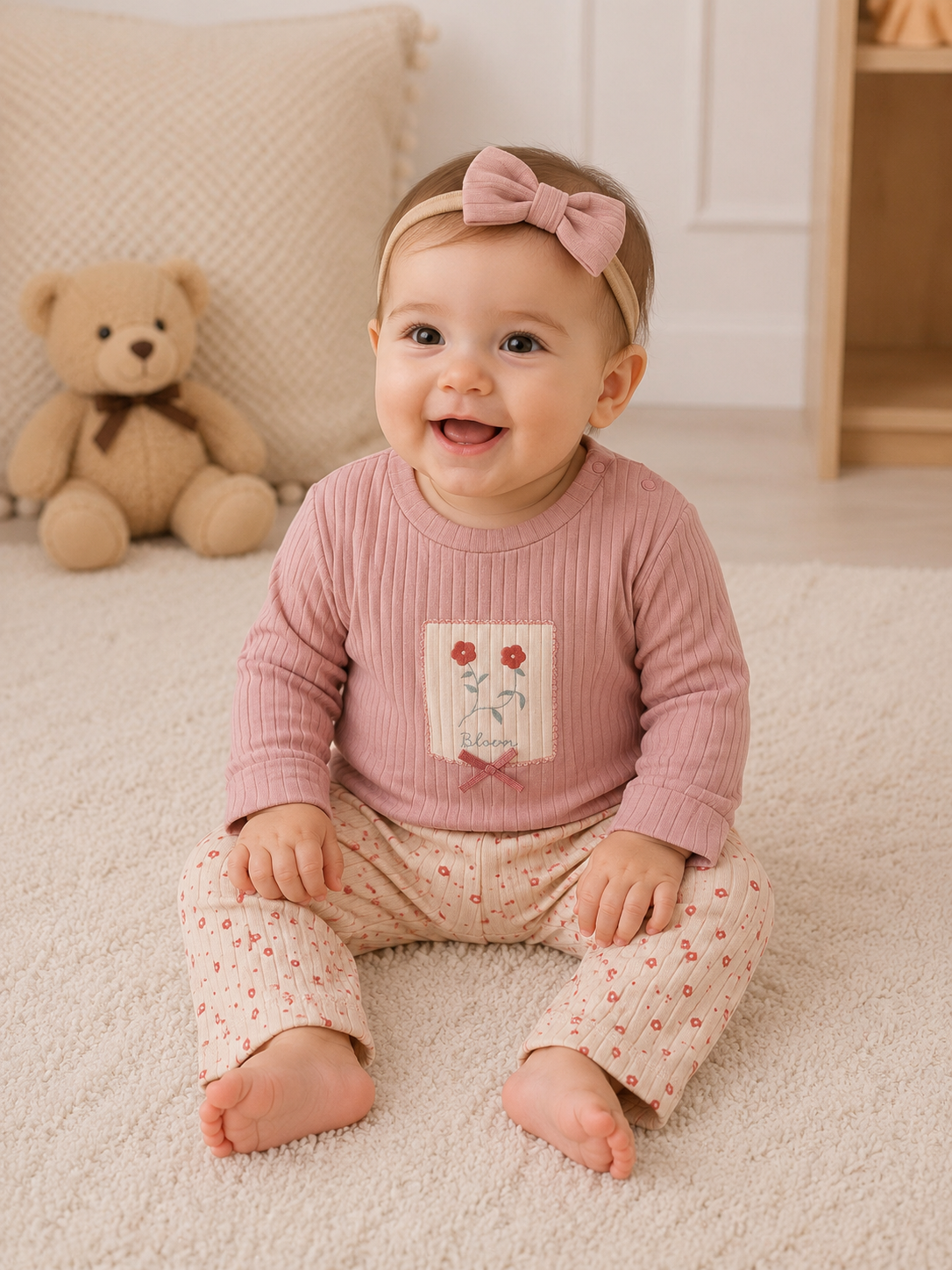 Baby Set Baumwolle Blumen