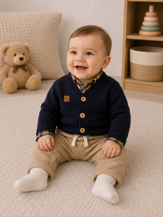 Baby Jungen Set Strickweste