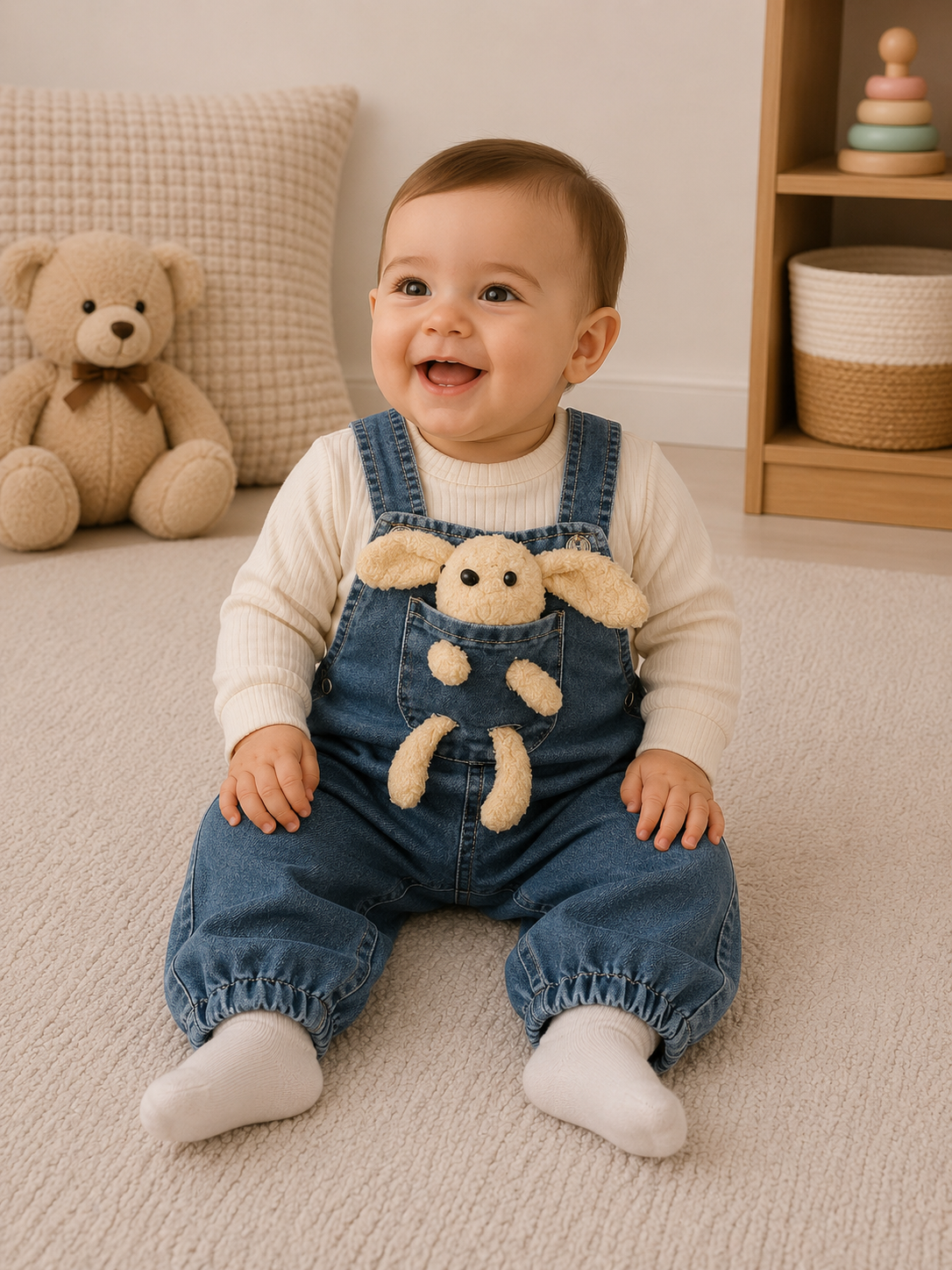 Baby Latzhosen Set Plüschtier
