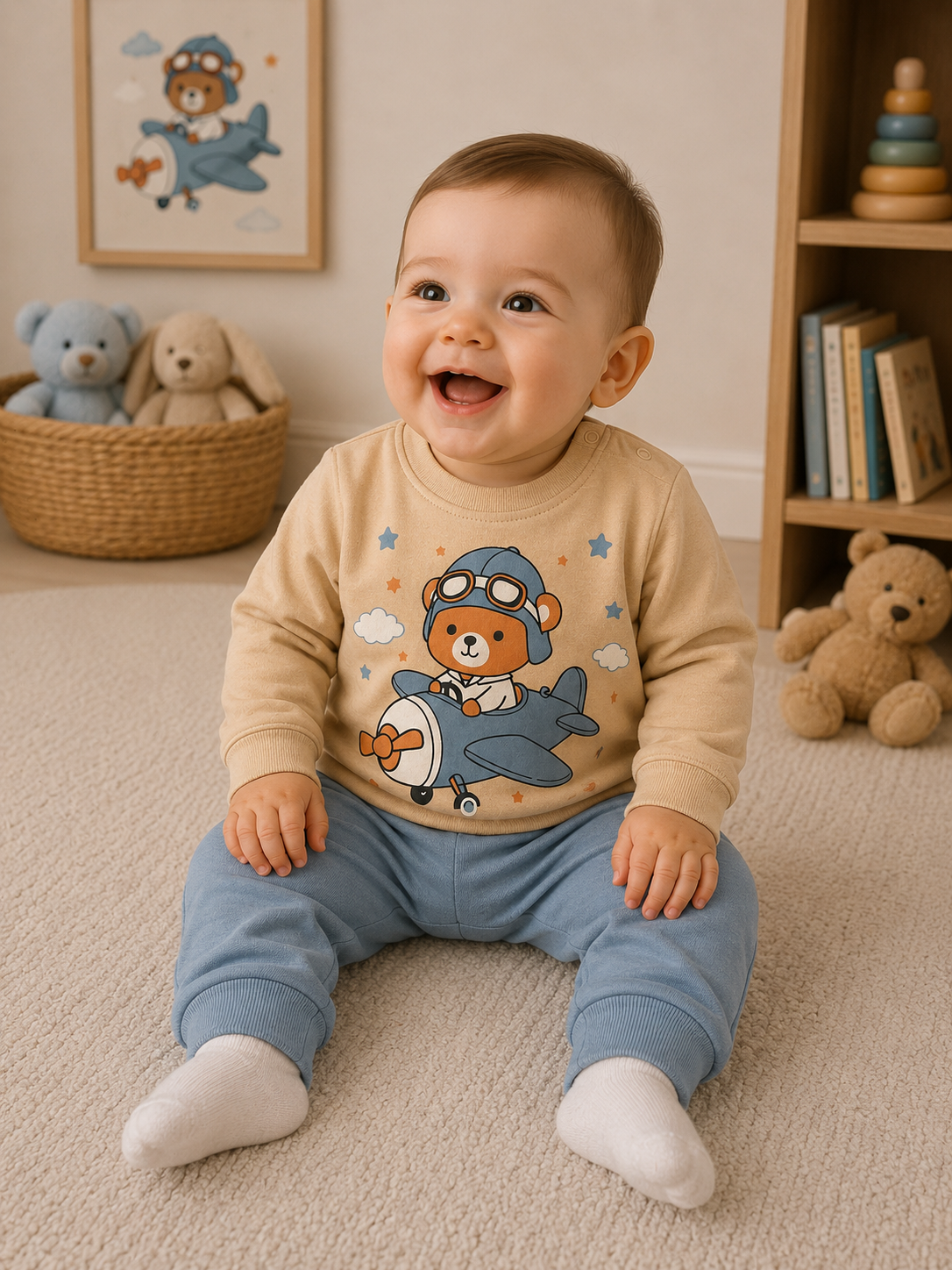 Baby Set Flugzeug Bär
