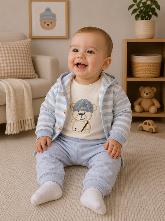 Baby Set Kapuze Streifen