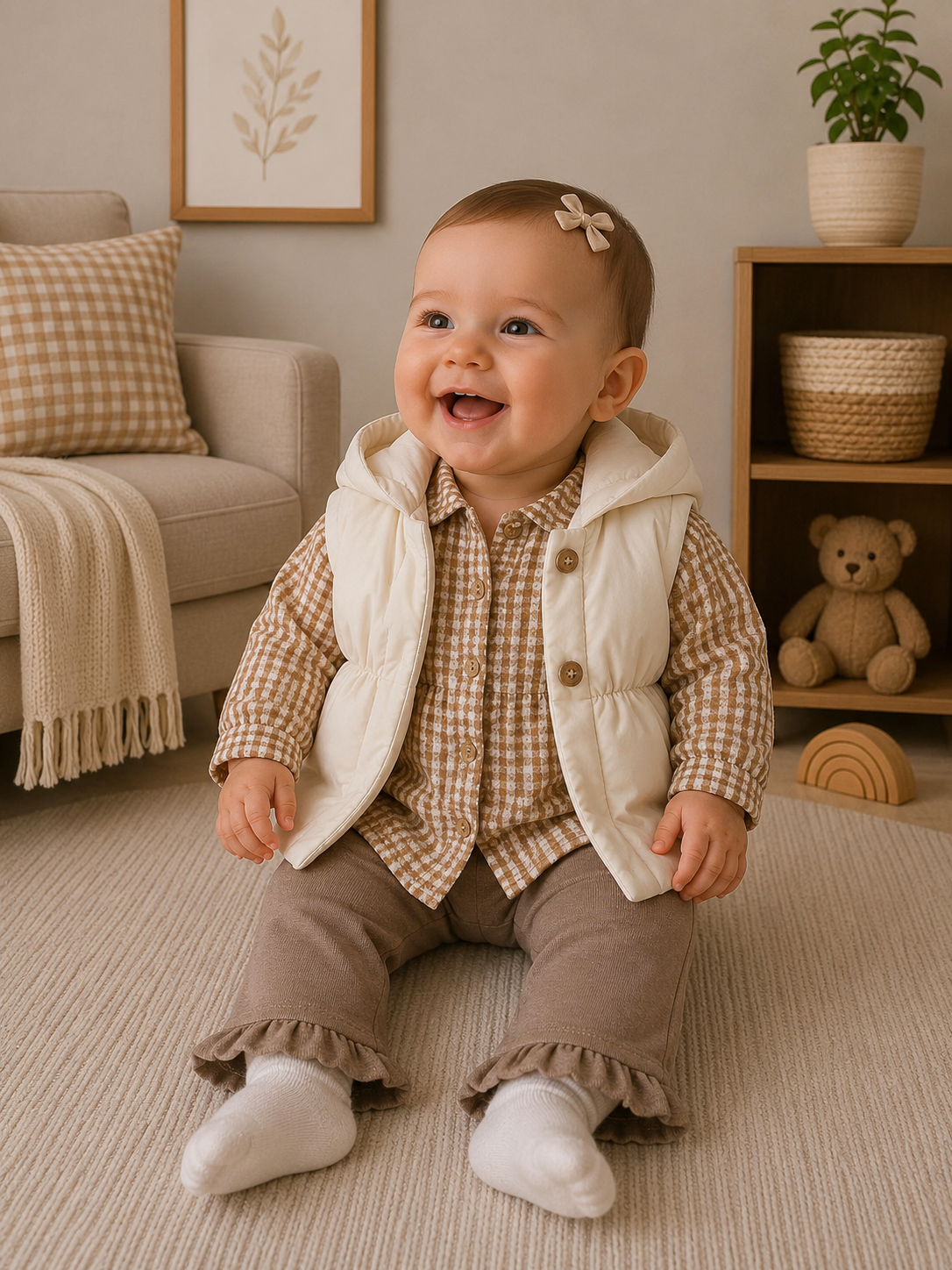 Baby Mädchen Set Steppweste