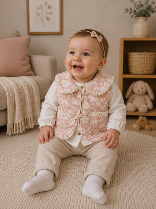 Baby Mädchen Set Blumenweste