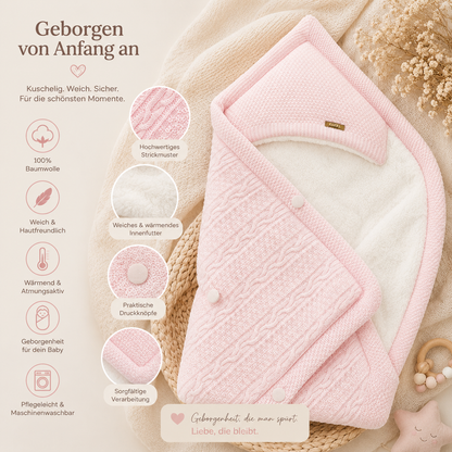Baby Einschlagdecke Zopfmuster