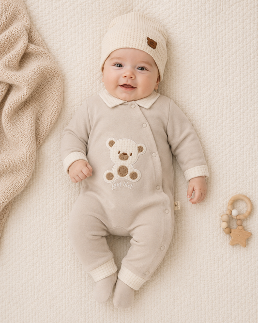 Baby Strampler Bär Mütze