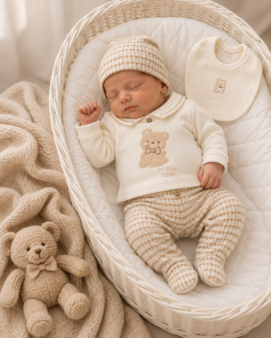 Baby Erstlingsset Bär Beige