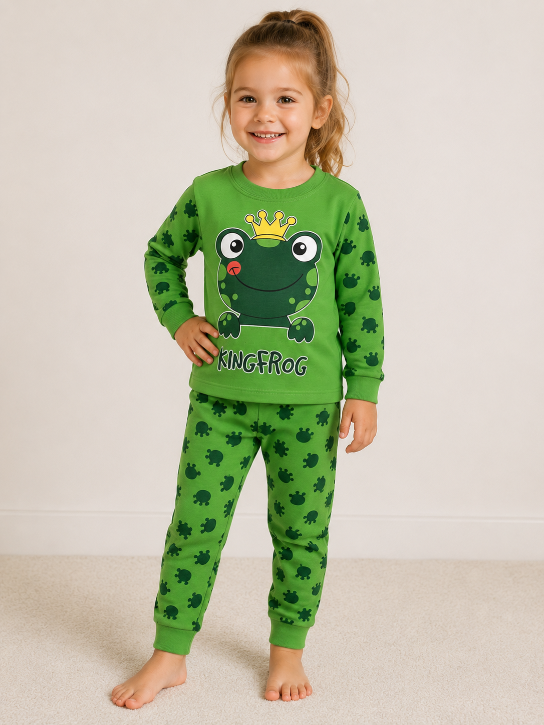 Kinder Schlafanzug Froschmotiv