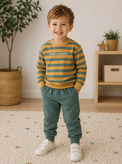 Jungen Set Streifen Zweifarbig