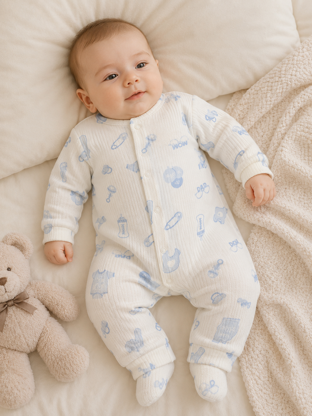 Schlafstrampler Baumwolle Babyprint