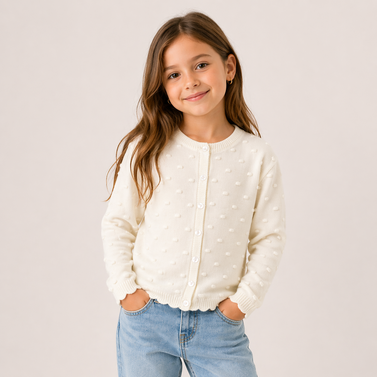 Mädchen Strickweste – weich & zeitlos 👧🤍