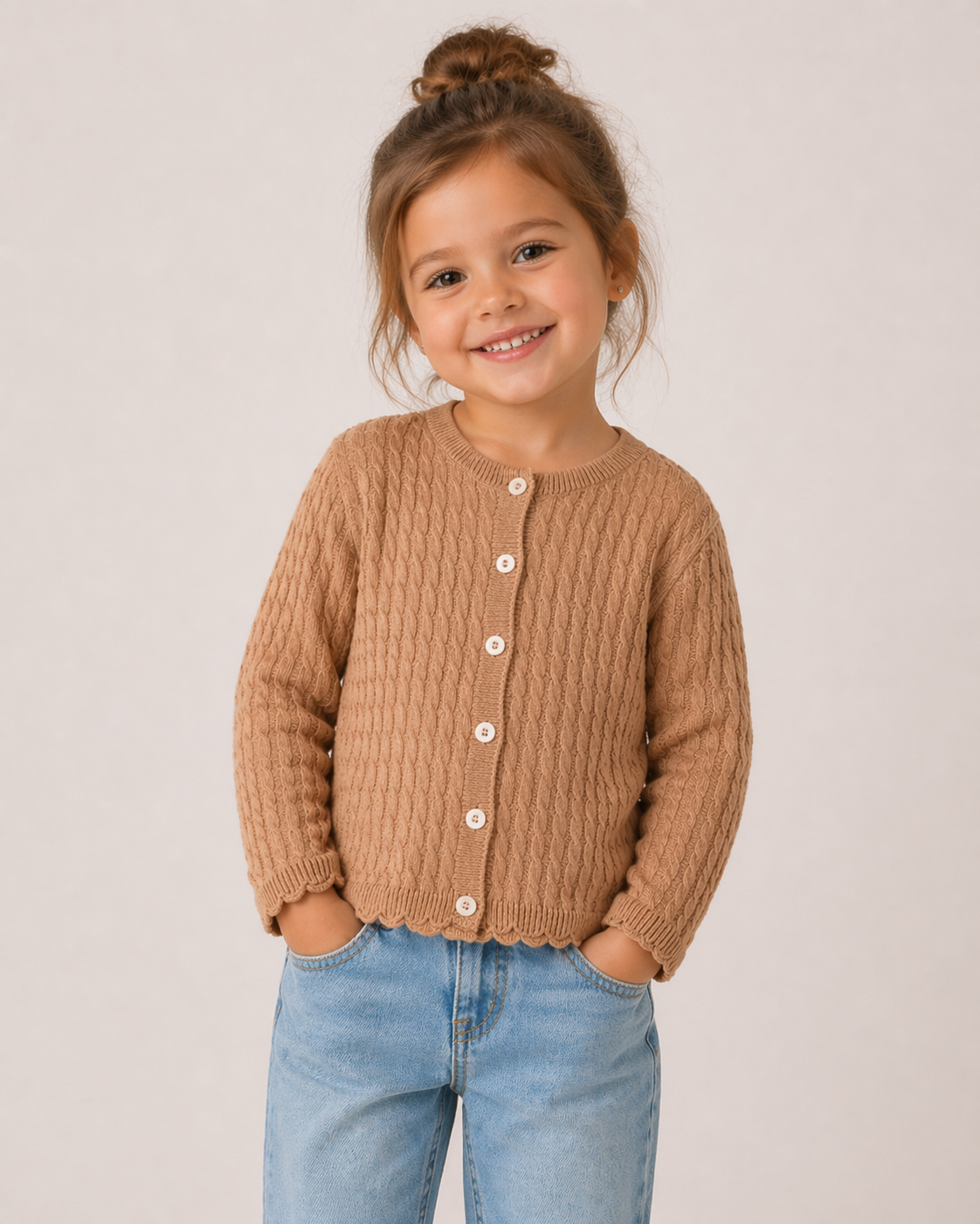 Mädchen Strickweste – weich & zeitlos in zwei Farben 👧✨