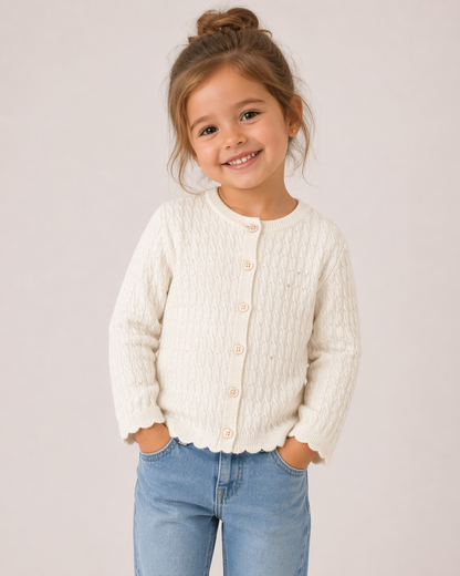 Mädchen Strickweste – weich & zeitlos in zwei Farben 👧✨