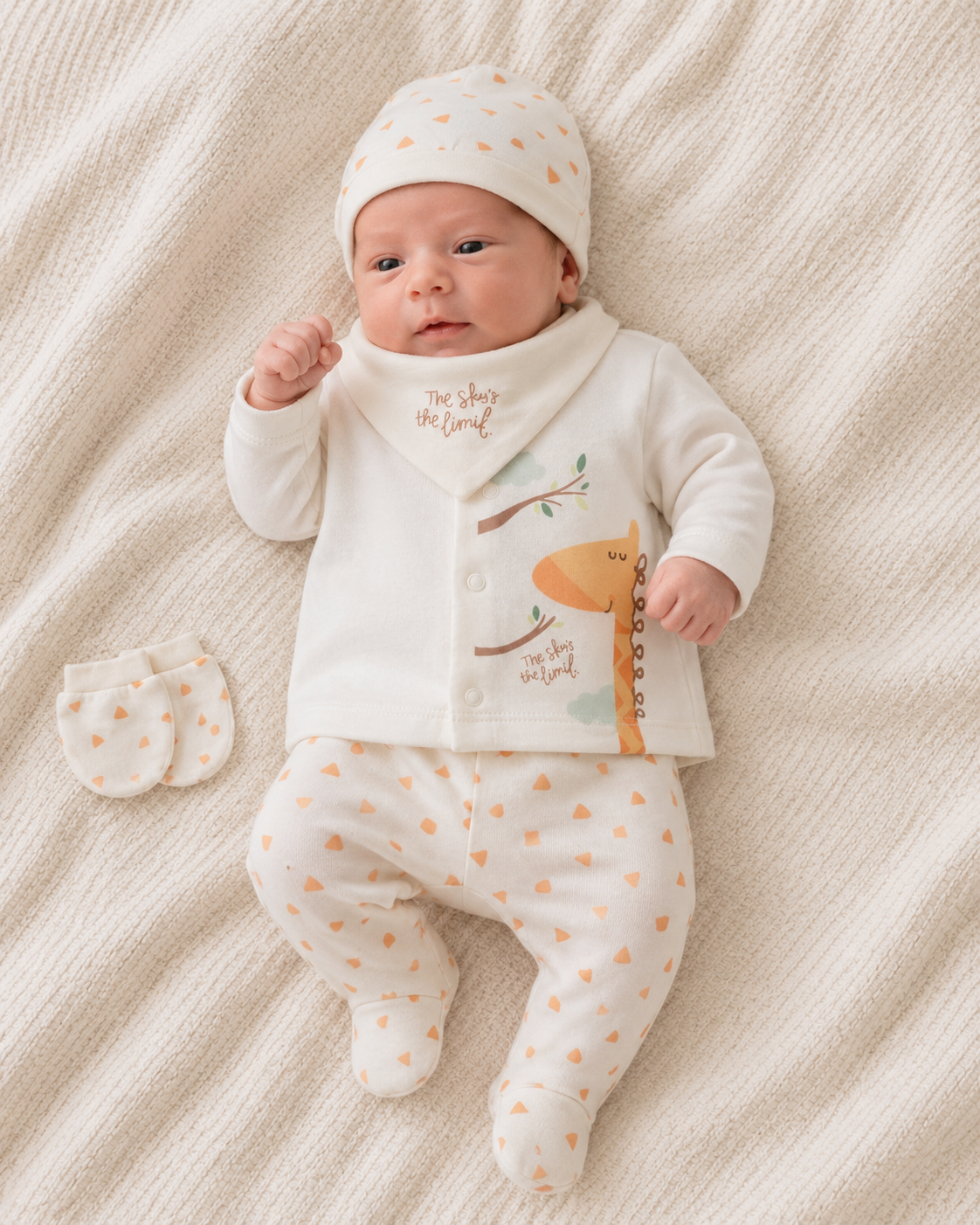 Baby Erstlingsset Giraffe Creme