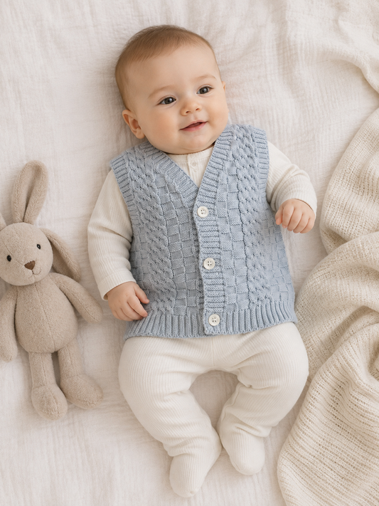 Baby Strickweste Zopfmuster