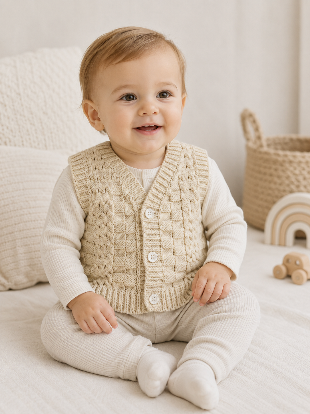 Baby Strickweste Zopfmuster