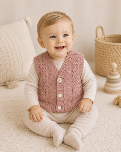 Baby Strickweste Zopfmuster
