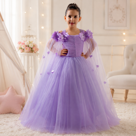 Tüllkleid Blumen Cape