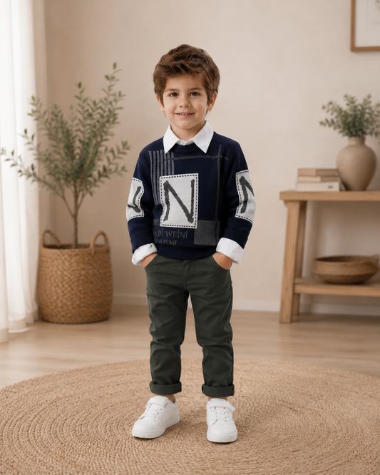 Jungen Outfit Pullover Print
