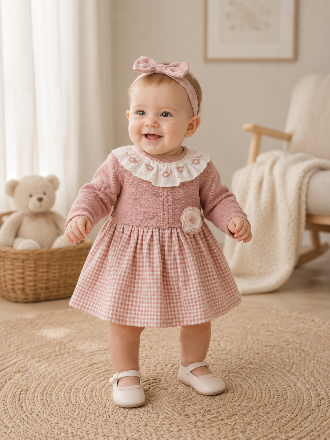 Baby Mädchen Kleid Karomuster