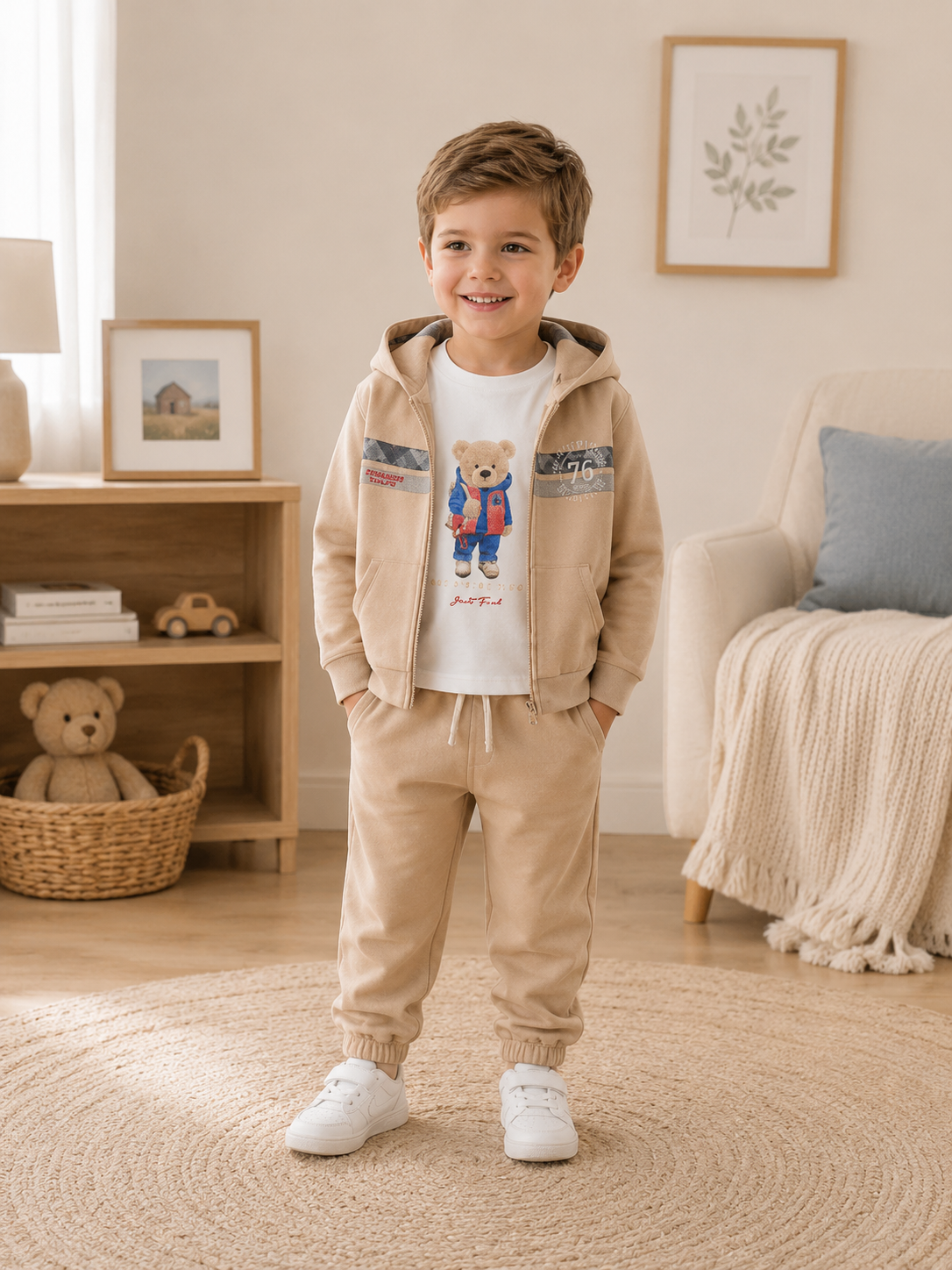 Jungen Set Kapuzenjacke Bär