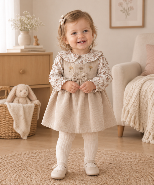 Mädchen Kleid Blumenbluse Schleife