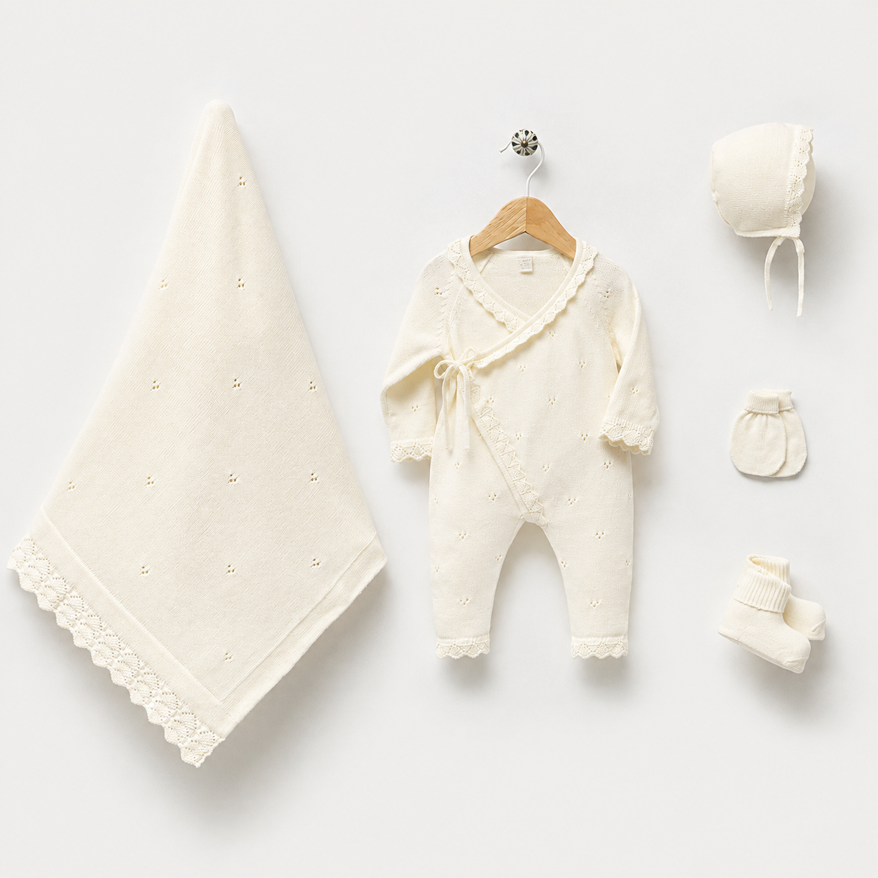 Erstlingsset Nipperland Creme Spitze