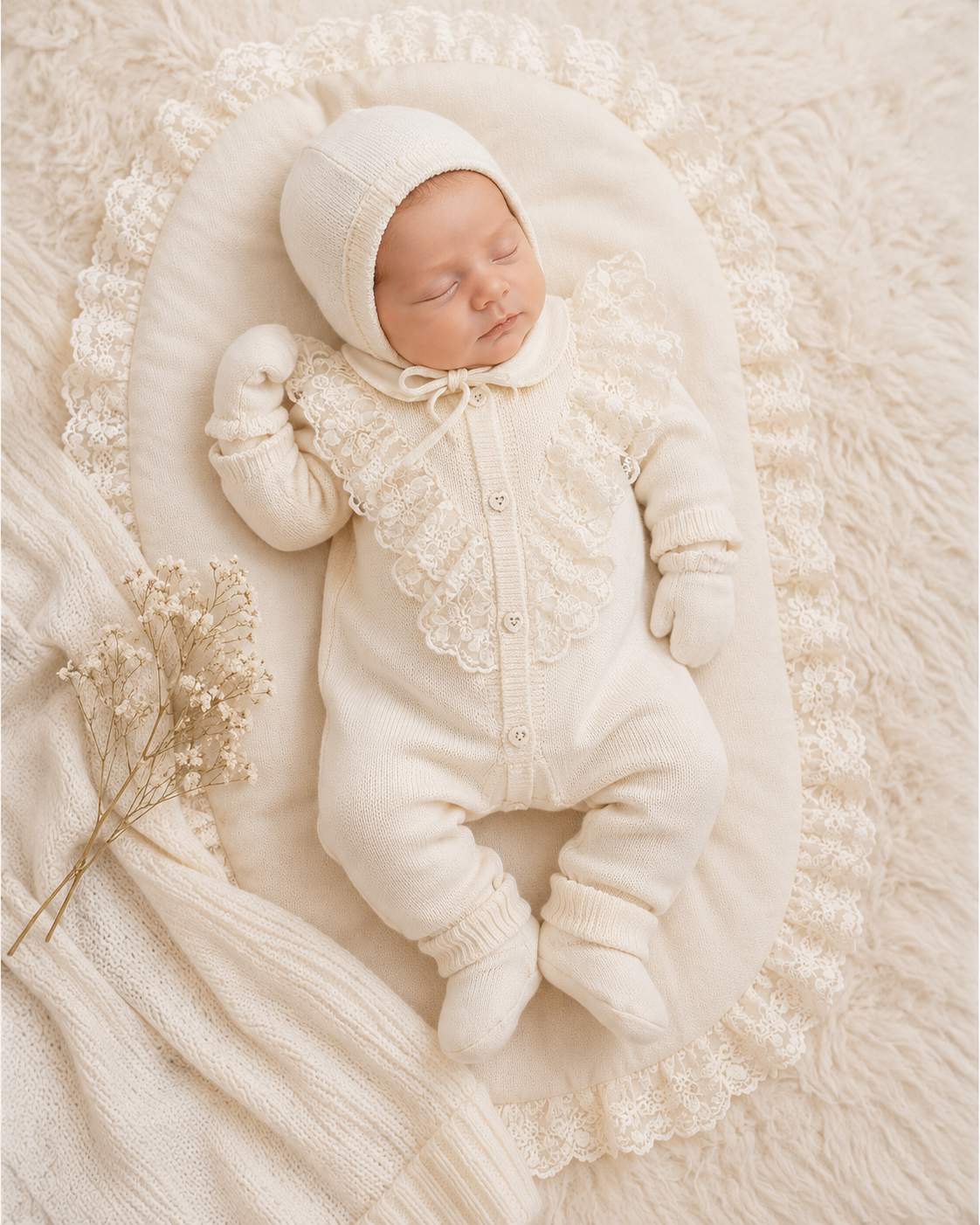 Erstlingsset Nipperland Creme Spitze