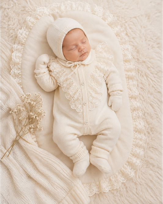 Erstlingsset Nipperland Creme Spitze