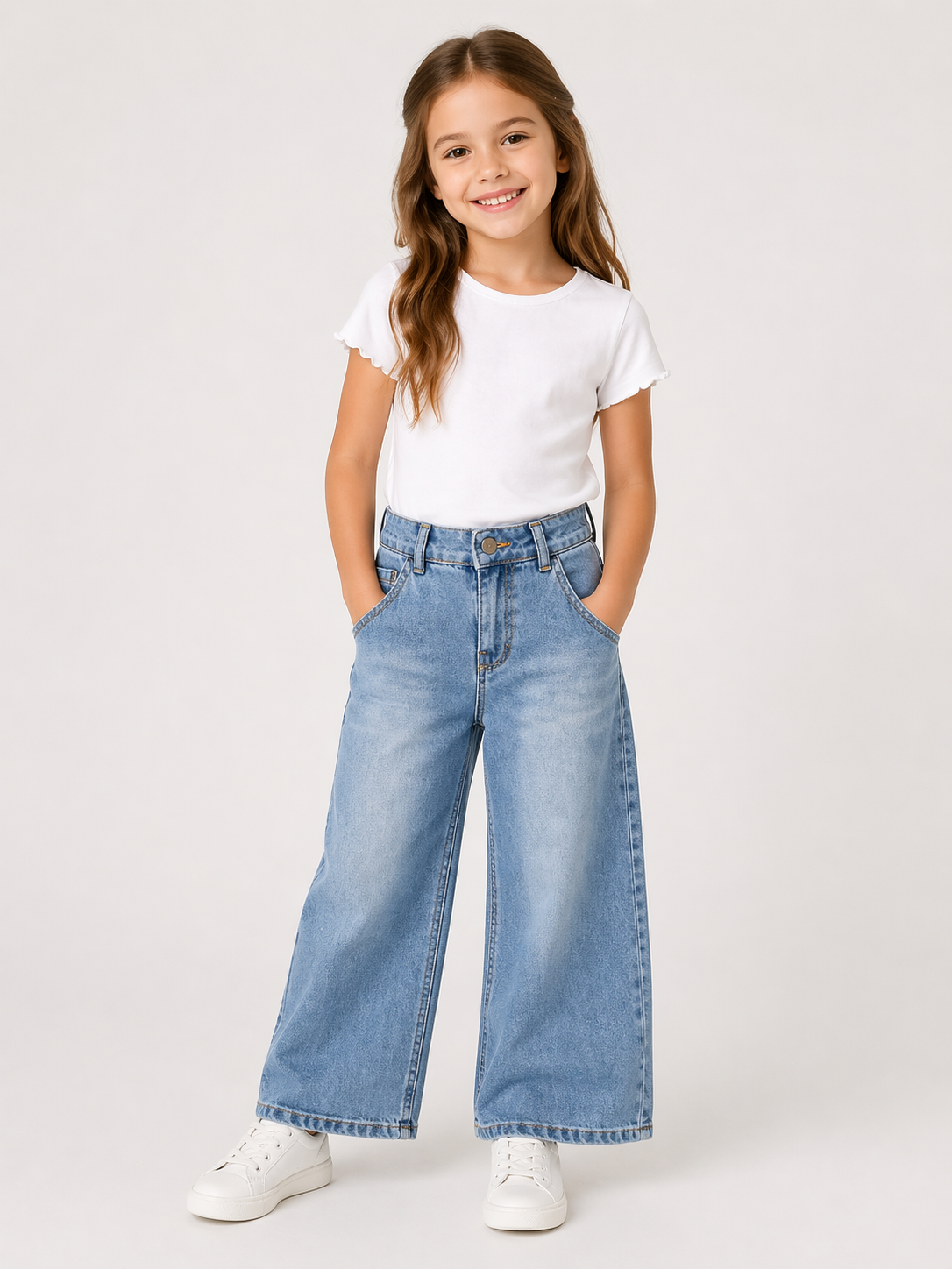 Blaue Mädchenjeans – weiter Schnitt & super bequem 👖💙
