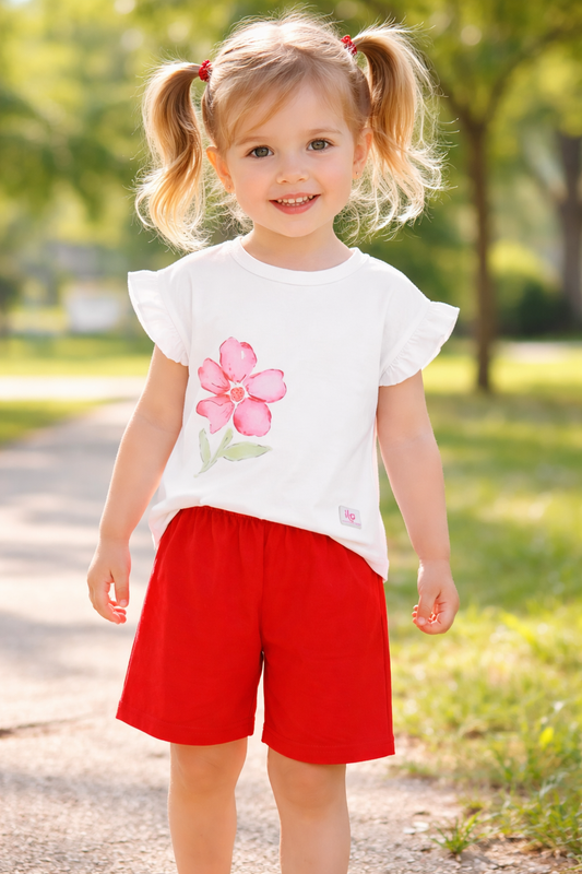 Mädchen 2-Teiler Sommer Set mit Blumenprint & Shorts