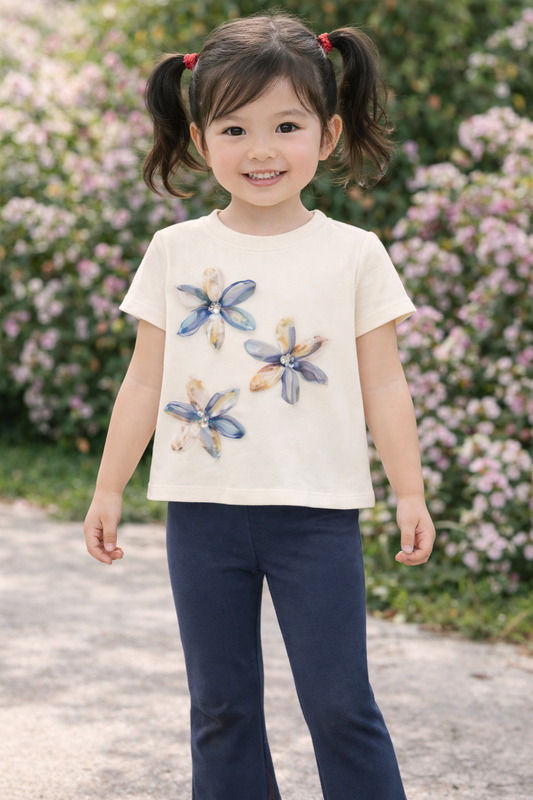 Mädchen Outfit Set Blumen 2-teilig