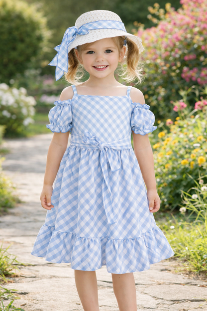 Kinder Kleid Set Karo