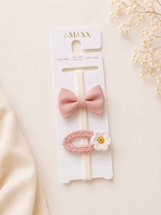 Haarband Set Schleife Blume
