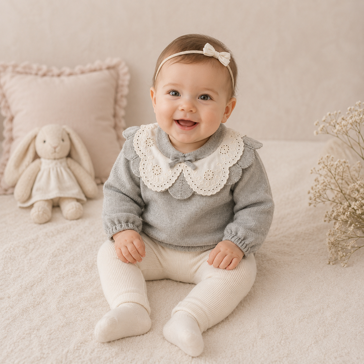 Nipperland Babyset Spitzenkragen