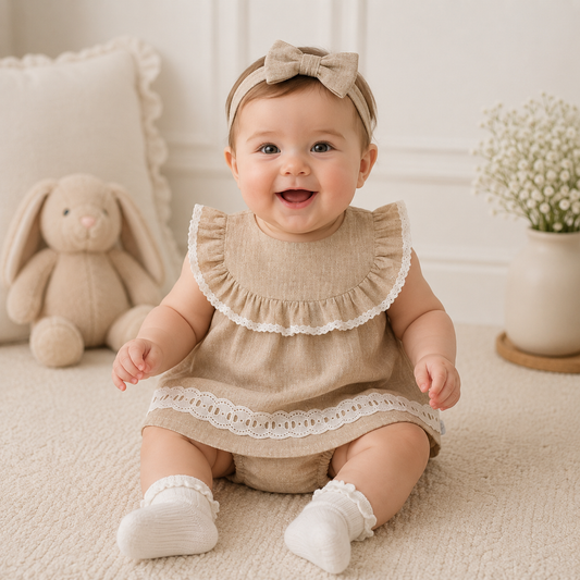 Kleid Set Beige