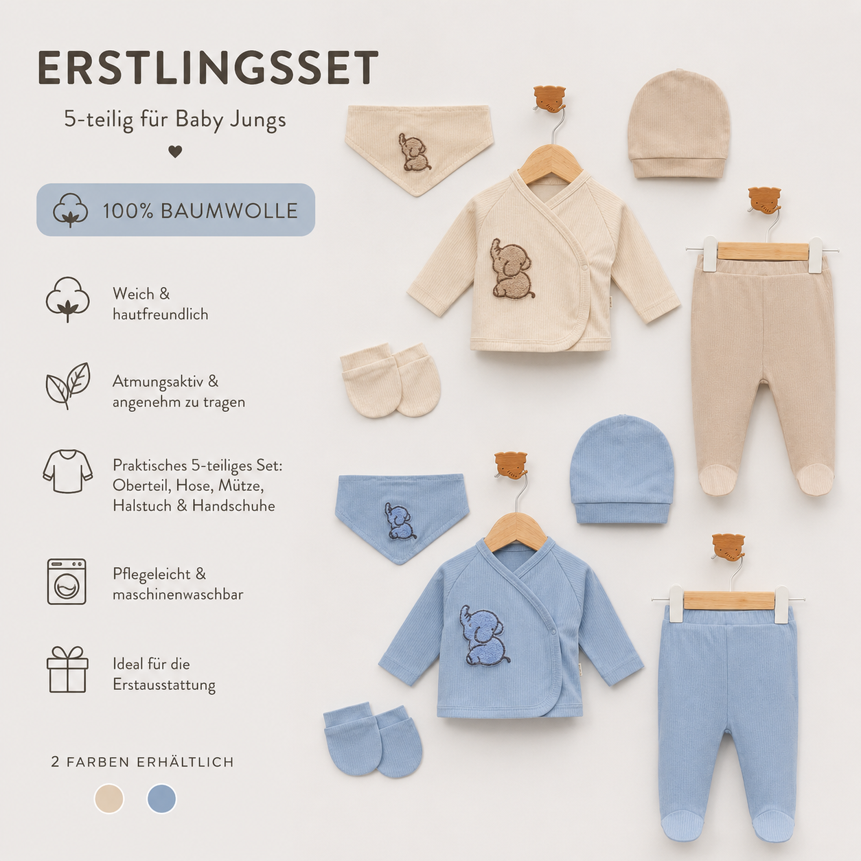 Erstlingsset Elefant 5-teilig
