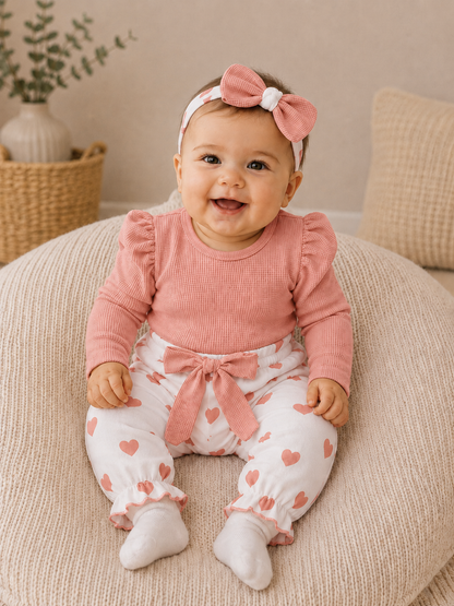 Babyset Herzen Waffeloptik