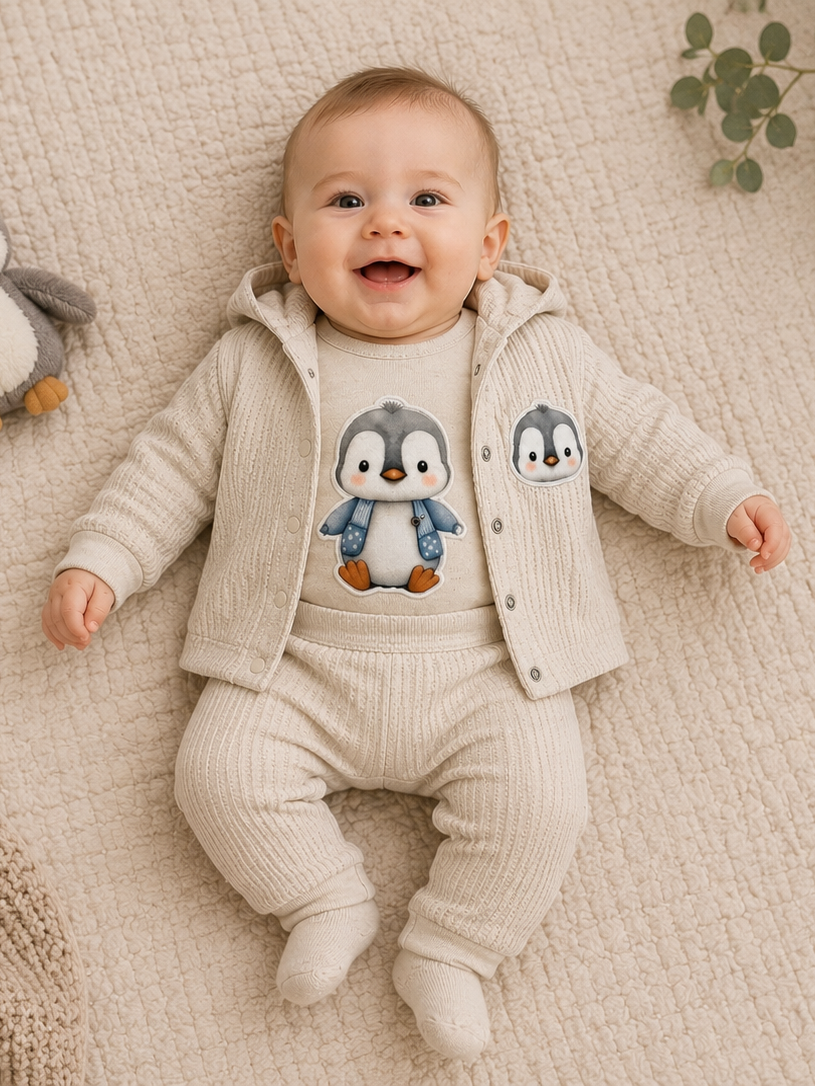 Outfit Set Pinguin Creme