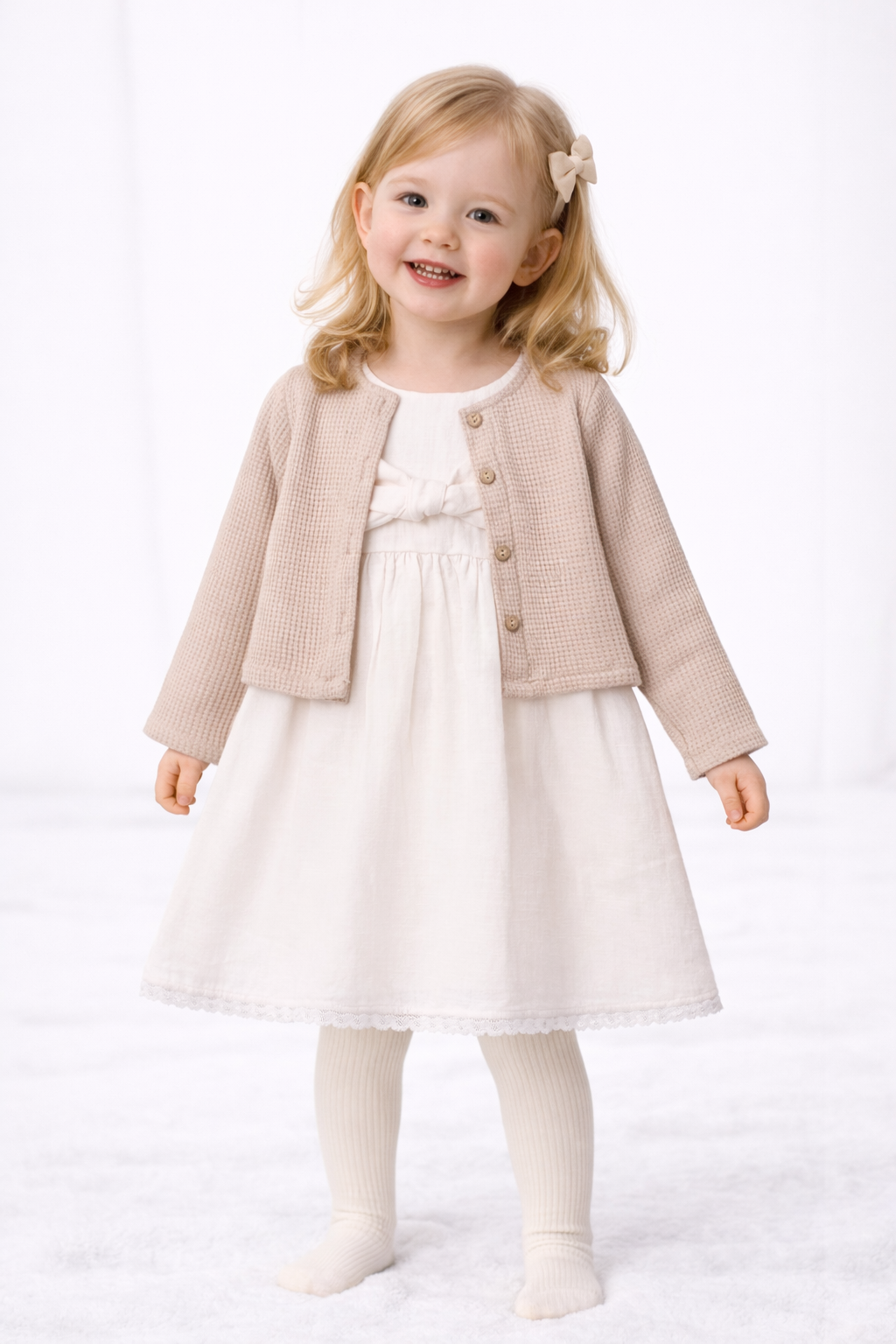 Mädchen Kleid mit passender Weste – 2-teiliges Outfit in zwei Farben
