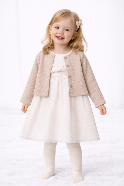 Mädchen Kleid mit passender Weste – 2-teiliges Outfit in zwei Farben
