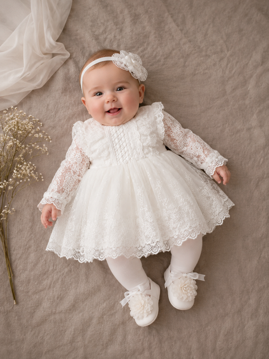 Taufkleid Spitze 4-teilig