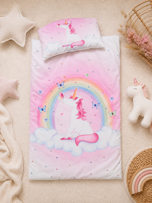 Wickelunterlage „Unicorn Rainbow“ – für Babymädchen | Weich & wasserabweisend