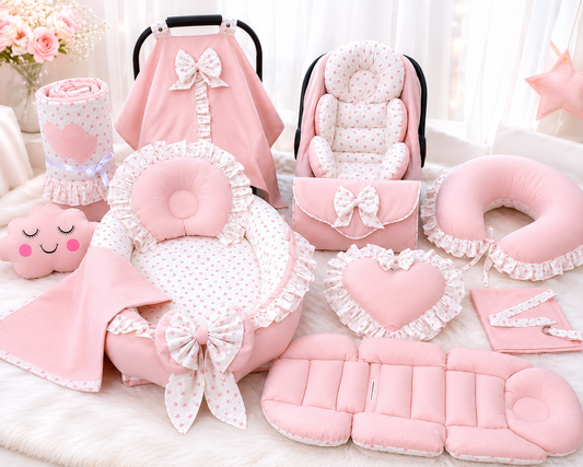 Baby Nestchen Set Rosa 14-teilig