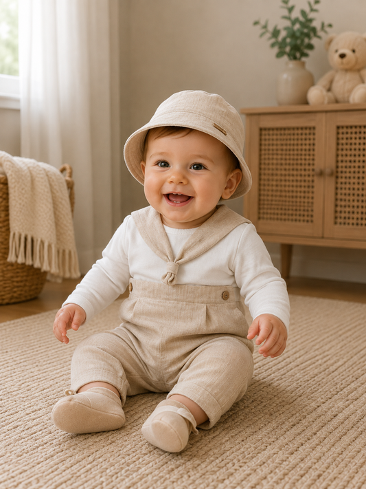 Baby Jungen Set mit Matrosen-Look 👶⚓️ | 3-teilig | Mit Hut & Strampler