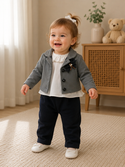 Babymädchen Outfit Set – elegant & zeitlos (3-teilig) 👶🎀